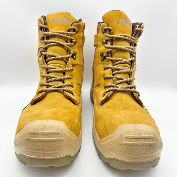 PUMA Mens Conquest SR Scuff Cap Composite Toe Work Boots US 13 Wheat Leather GUC - Picture 5 of 13